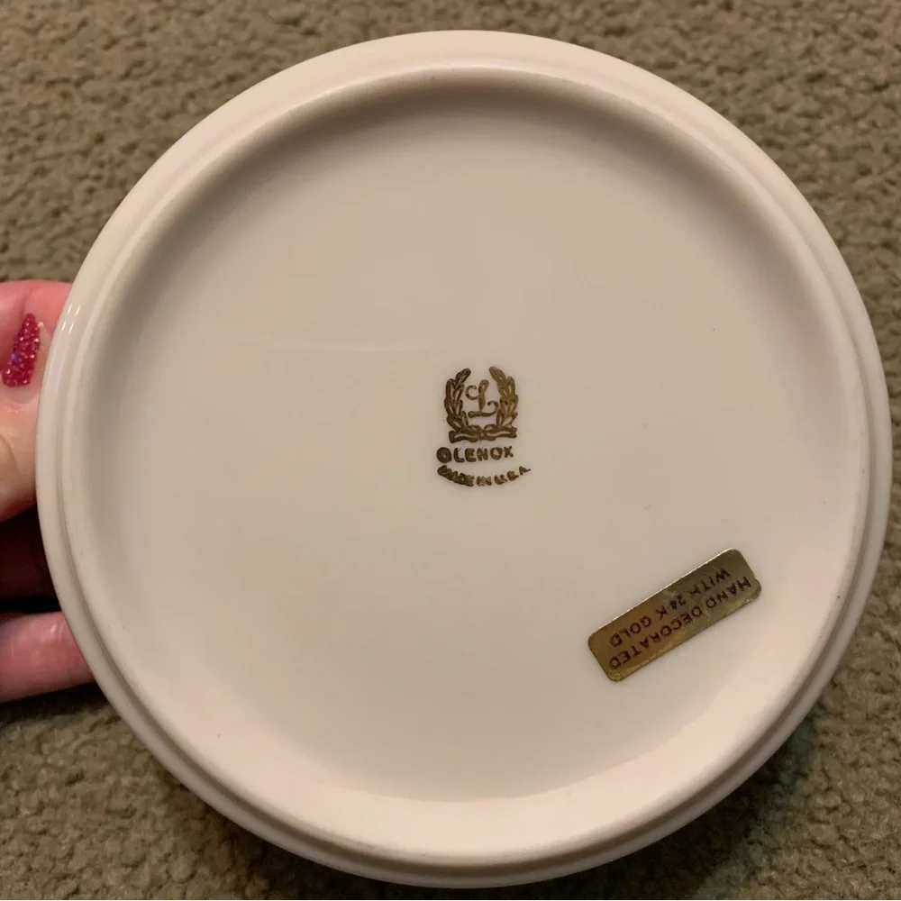 Lenox ceramic candy dish with 24 karat gold rim imperial design - Picture 6 of 8